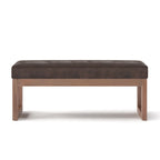 Banc ottoman rectangulaire contemporain en similicuir de 112 cm