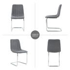Lot de 4 chaises de salle à manger modernes avec pieds en métal