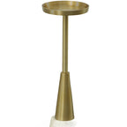 Petite table d'appoint à boisson dorée avec base en marbre, 20,3 cm (L) x 61 cm (H)