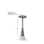 Petite table d'appoint à boisson dorée avec base en marbre, 20,3 cm (L) x 61 cm (H)