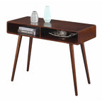 Console mi-siècle avec étagères ouvertes, placage de bouleau, 107 cm de large