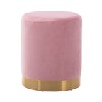 Petit Pouf Rond en Velours Rembourré