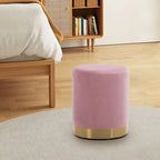 Petit Pouf Rond en Velours Rembourré