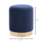 Petit Pouf Rond en Velours Rembourré