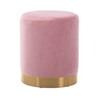 Petit Pouf Rond en Velours Rembourré