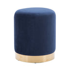 Petit Pouf Rond en Velours Rembourré