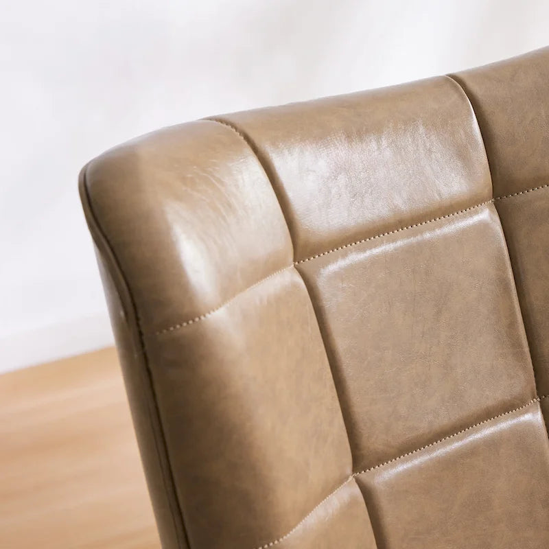 Ensemble de 2 chaises d'appoint capitonnées à dossier haut Crème/Marron/Taupe