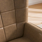 Ensemble de 2 chaises d'appoint capitonnées à dossier haut Crème/Marron/Taupe