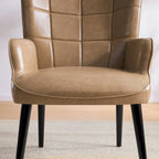 Ensemble de 2 chaises d'appoint capitonnées à dossier haut Crème/Marron/Taupe