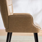 Ensemble de 2 chaises d'appoint capitonnées à dossier haut Crème/Marron/Taupe