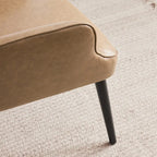 Ensemble de 2 chaises d'appoint capitonnées à dossier haut Crème/Marron/Taupe