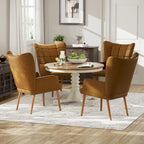 Ensemble de 2 chaises d'appoint capitonnées à dossier haut Crème/Marron/Taupe