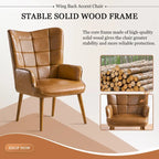 Ensemble de 2 chaises d'appoint capitonnées à dossier haut Crème/Marron/Taupe