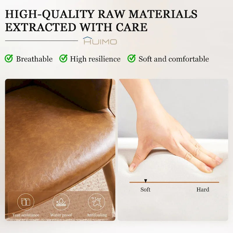 Ensemble de 2 chaises d'appoint capitonnées à dossier haut Crème/Marron/Taupe