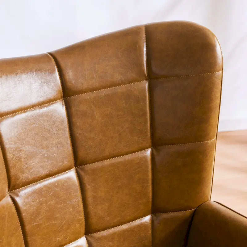 Ensemble de 2 chaises d'appoint capitonnées à dossier haut Crème/Marron/Taupe