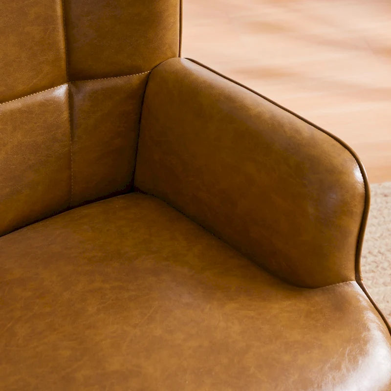 Ensemble de 2 chaises d'appoint capitonnées à dossier haut Crème/Marron/Taupe