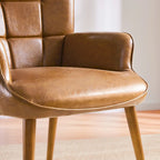 Ensemble de 2 chaises d'appoint capitonnées à dossier haut Crème/Marron/Taupe