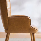 Ensemble de 2 chaises d'appoint capitonnées à dossier haut Crème/Marron/Taupe