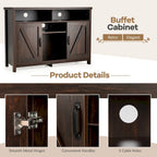 Buffet Bahut Meuble de Rangement de Cuisine avec Casier à Vin et 2 Portes