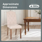 Ensemble de 4 chaises de salle à manger capitonnées en similicuir/tissu avec dossier haut et pieds en bois massif