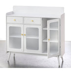 Enfilade de style Mid-Century avec portes en verre trempé, 119 cm L
