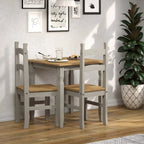 Table à manger en pin massif avec finition gris délavé