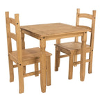 Table à manger en pin massif avec finition gris délavé