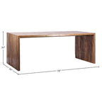 Table à manger rectangulaire en teck recyclé, modèle cascade, de 78 pouces