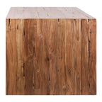 Table à manger rectangulaire en teck recyclé, modèle cascade, de 78 pouces