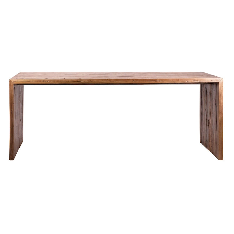 Table à manger rectangulaire en teck recyclé, modèle cascade, de 78 pouces