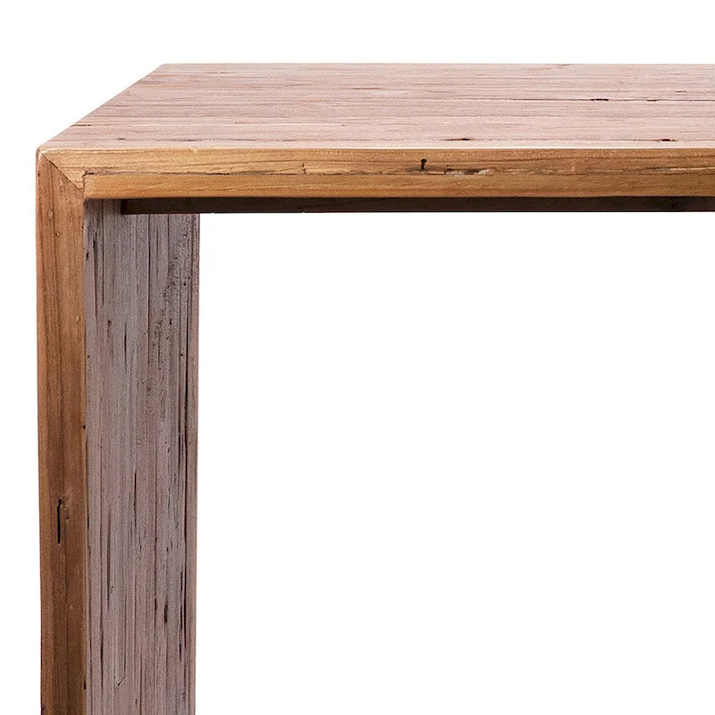 Table à manger rectangulaire en teck recyclé, modèle cascade, de 78 pouces