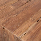 Table à manger rectangulaire en teck recyclé, modèle cascade, de 78 pouces