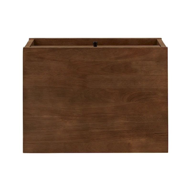 Table de chevet Frey en bois à 1 tiroir avec casier ouvert, finition marron