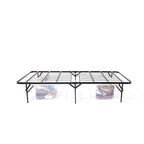 Cadre de lit plateforme pliable en acier format double avec sommier tapissier intégré