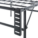 Cadre de lit plateforme pliable en acier format double avec sommier tapissier intégré