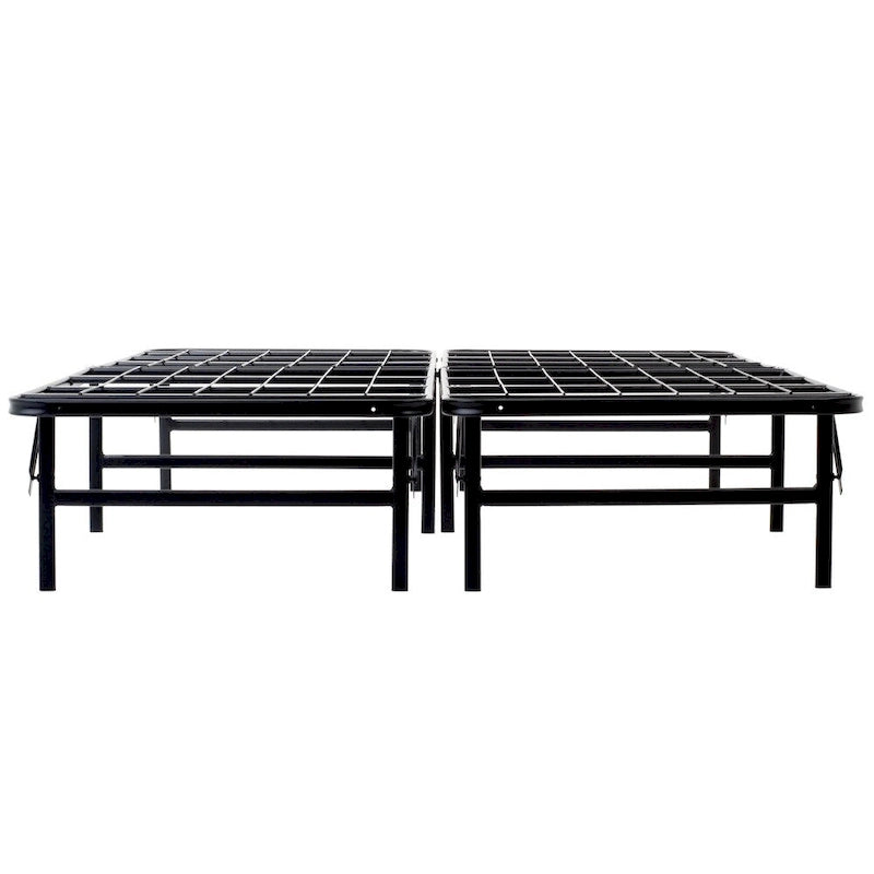 Cadre de lit plateforme pliable en acier format double avec sommier tapissier intégré