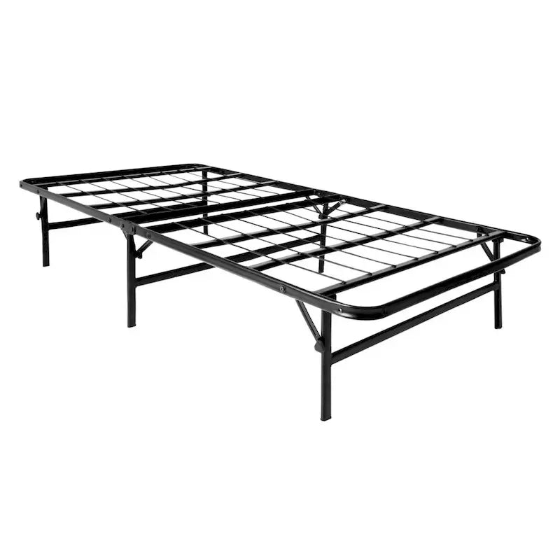 Cadre de lit plateforme pliable en acier format double avec sommier tapissier intégré