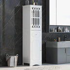Meuble Haut de Salle de Bain, Meuble de Rangement Autonome avec Tiroir et Portes