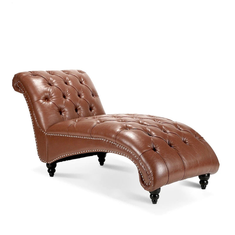 Chaise longue capitonnée sans accoudoirs - 62,8 x 27,17 x 32,87