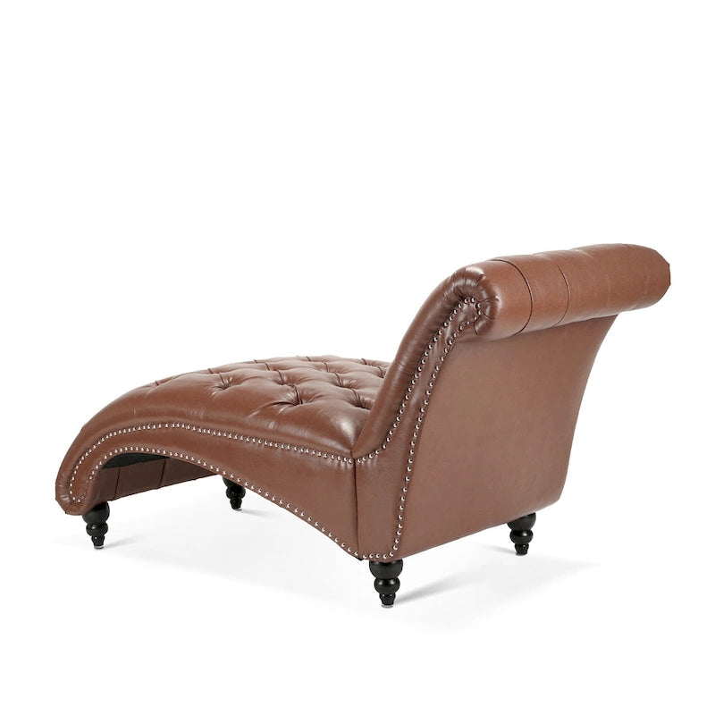 Chaise longue capitonnée sans accoudoirs - 62,8 x 27,17 x 32,87