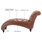 Chaise longue capitonnée sans accoudoirs - 62,8 x 27,17 x 32,87