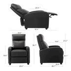 Fauteuil inclinable de massage avec mécanisme à pousser - Fauteuil de cinéma maison - Fauteuil inclinable