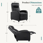 Fauteuil inclinable de massage avec mécanisme à pousser - Fauteuil de cinéma maison - Fauteuil inclinable