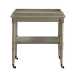 HomeRoots Chariot de bar roulant en bois blanc vieilli 30 po L x 18 po P x 32 po H