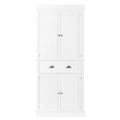 Desserte roulante en bois blanc aspect vieilli, 30 po larg. x 18 po prof. x 32 po haut.