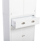 Desserte roulante en bois blanc aspect vieilli, 30 po larg. x 18 po prof. x 32 po haut.