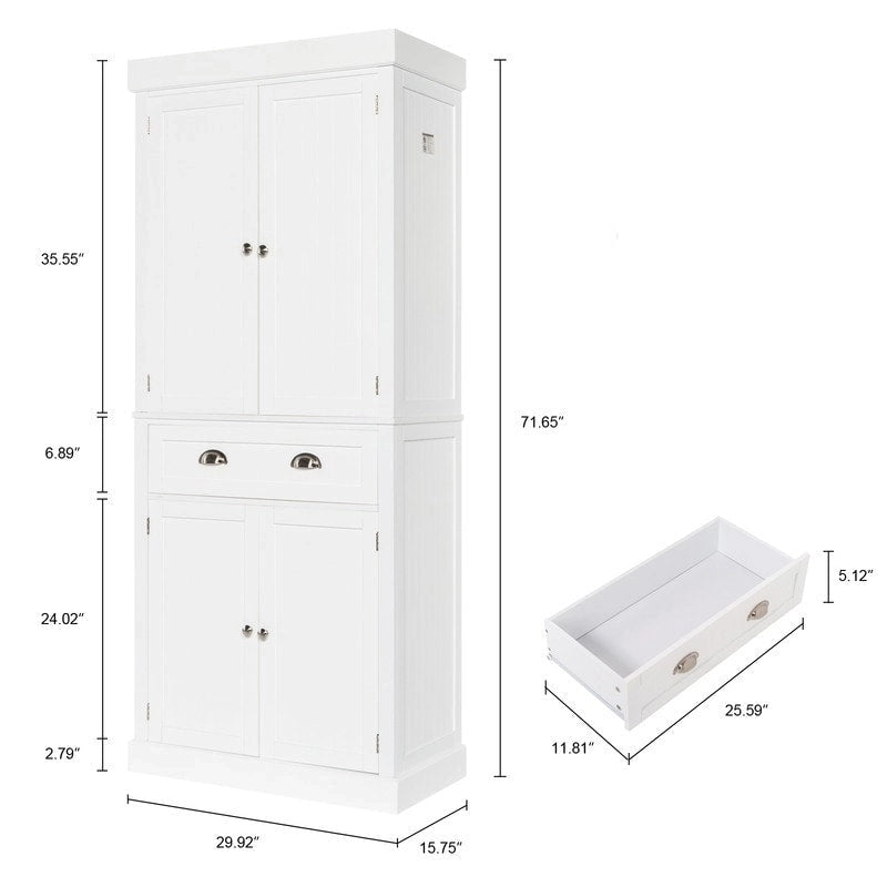 Desserte roulante en bois blanc aspect vieilli, 30 po larg. x 18 po prof. x 32 po haut.