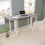 Table à manger grise à abattants — Se transforme en console, pour 4 à 6 personnes