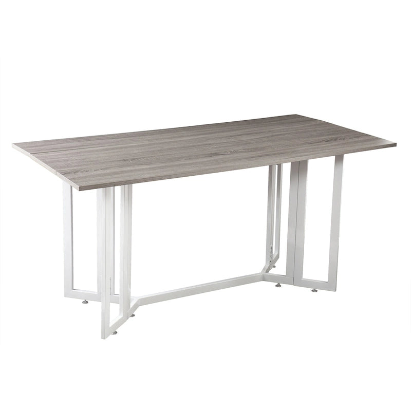 Table à manger grise à abattants — Se transforme en console, pour 4 à 6 personnes