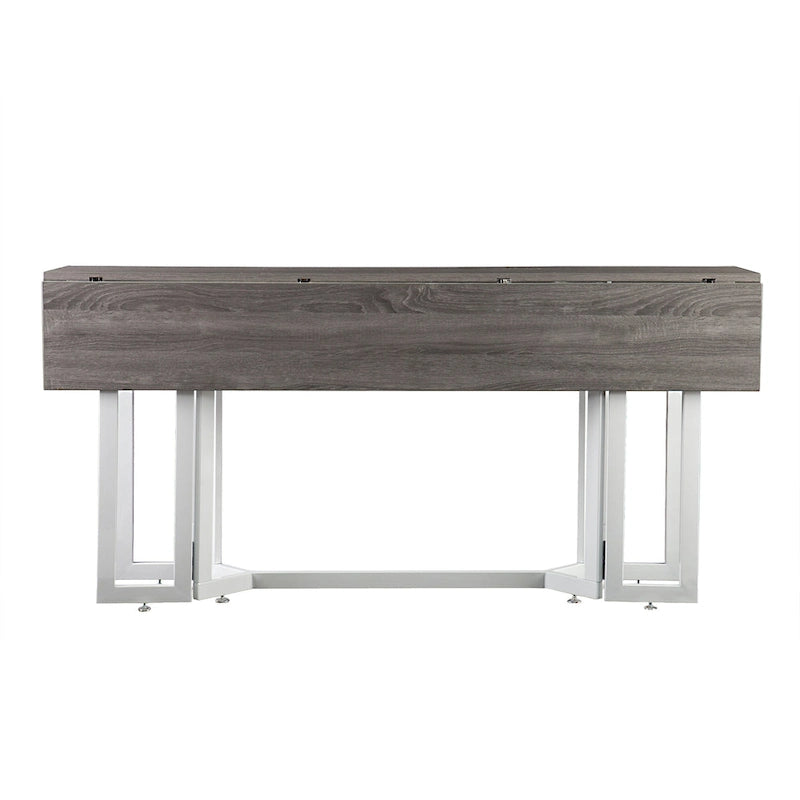 Table à manger grise à abattants — Se transforme en console, pour 4 à 6 personnes